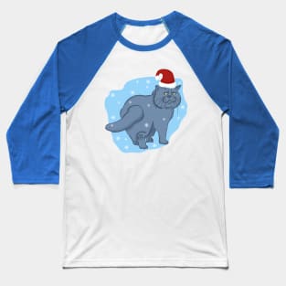 British cat. Christmas cat. Santa cat Baseball T-Shirt